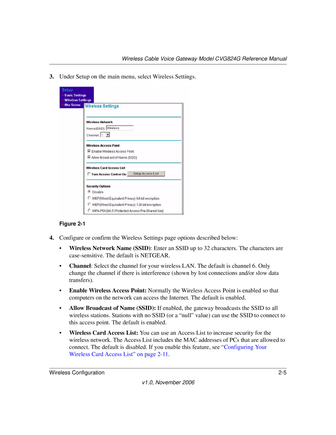 NETGEAR manual Wireless Cable Voice Gateway Model CVG824G Reference Manual 