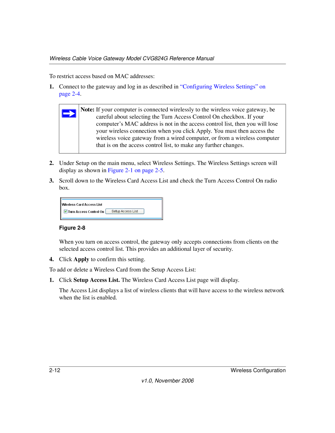 NETGEAR manual Wireless Cable Voice Gateway Model CVG824G Reference Manual 