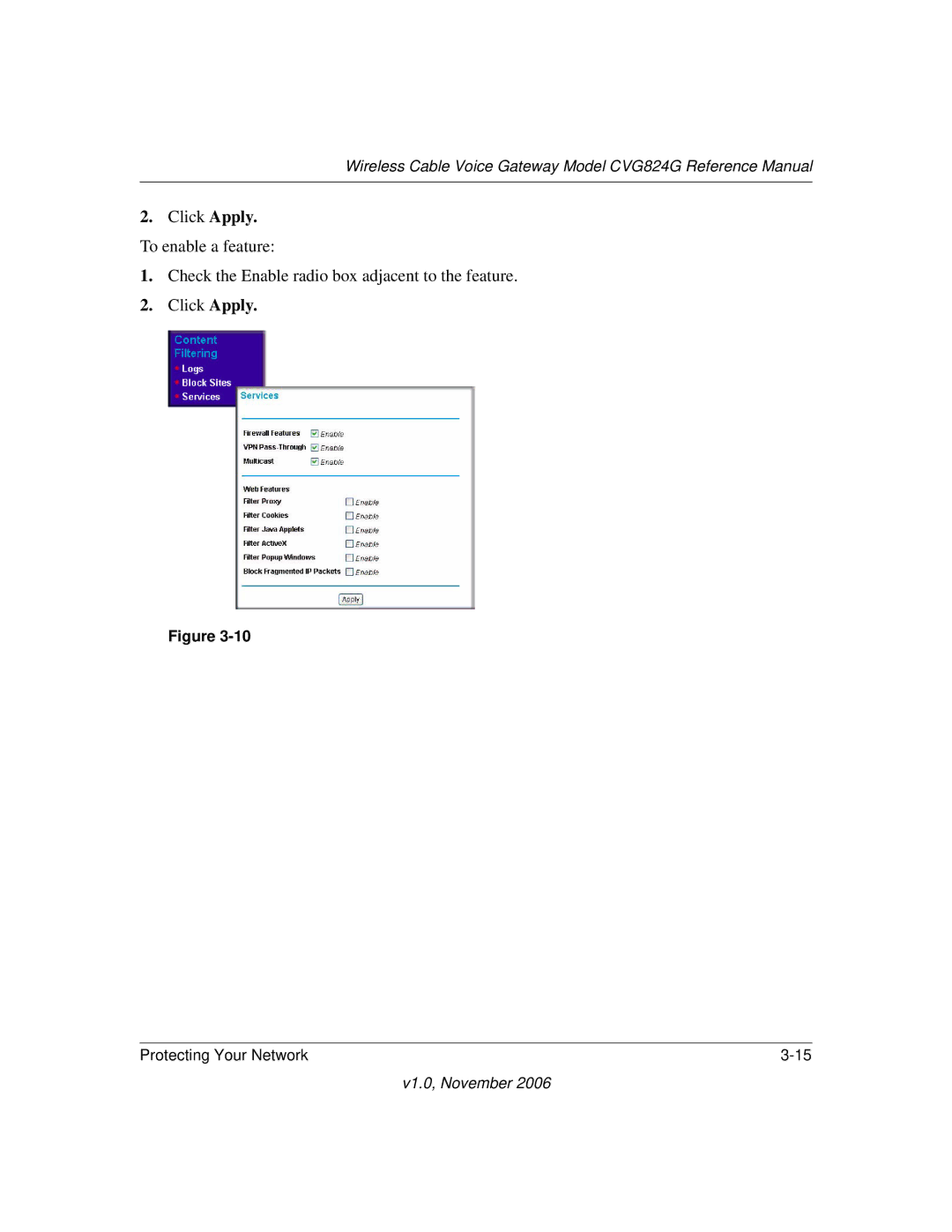 NETGEAR manual Wireless Cable Voice Gateway Model CVG824G Reference Manual 