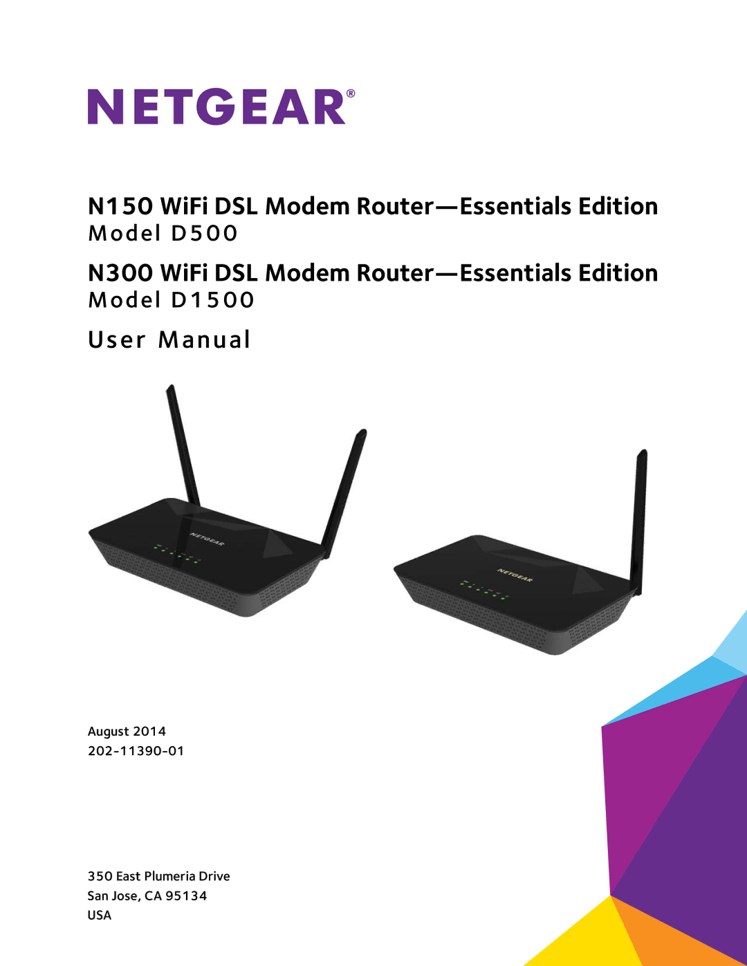 NETGEAR D500 and D1500 user manual N150 WiFi DSL Modem Router-Essentials Edition 