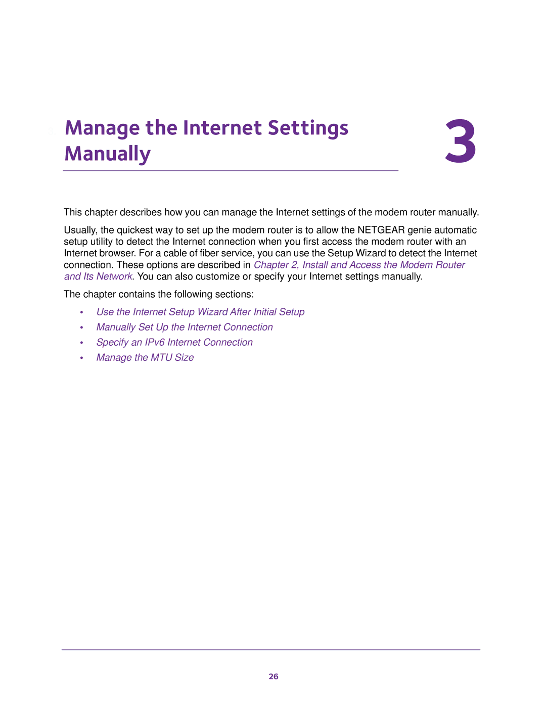 NETGEAR D500 and D1500 user manual Manage the Internet Settings Manually 