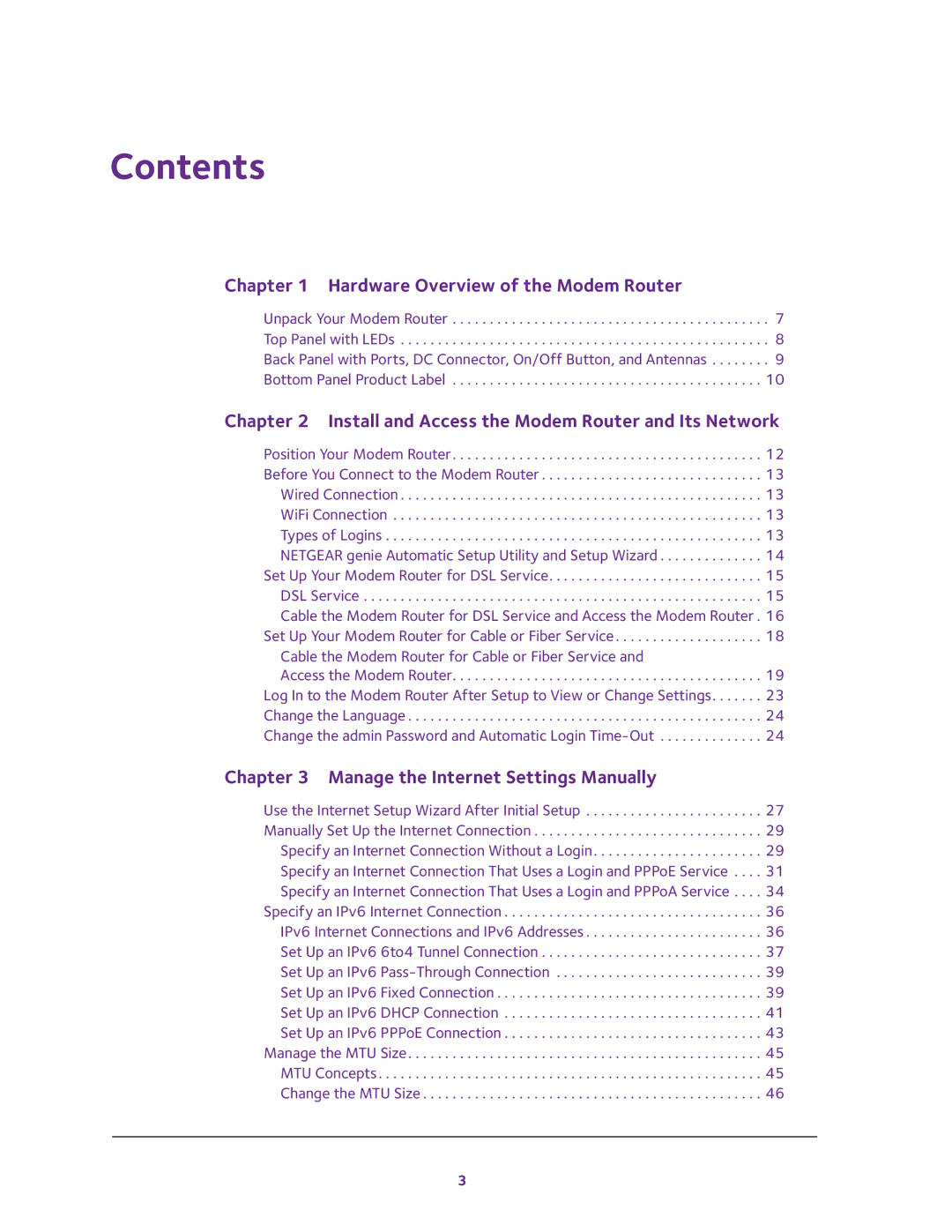 NETGEAR D500 and D1500 user manual Contents 