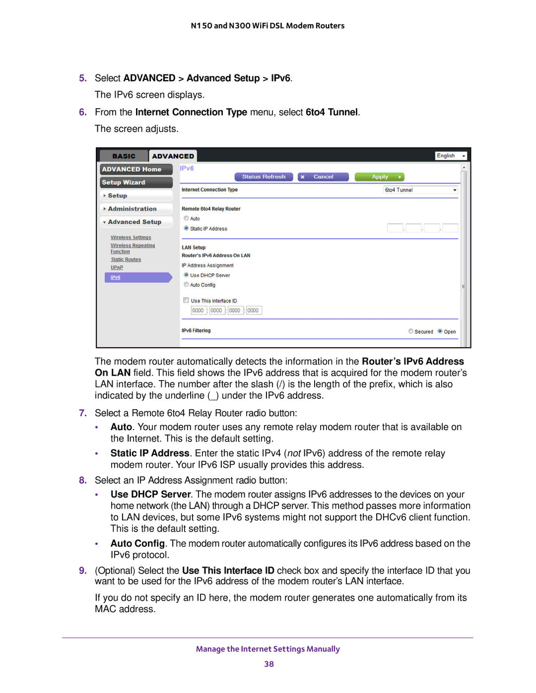 NETGEAR D500 and D1500 user manual Manage the Internet Settings Manually 