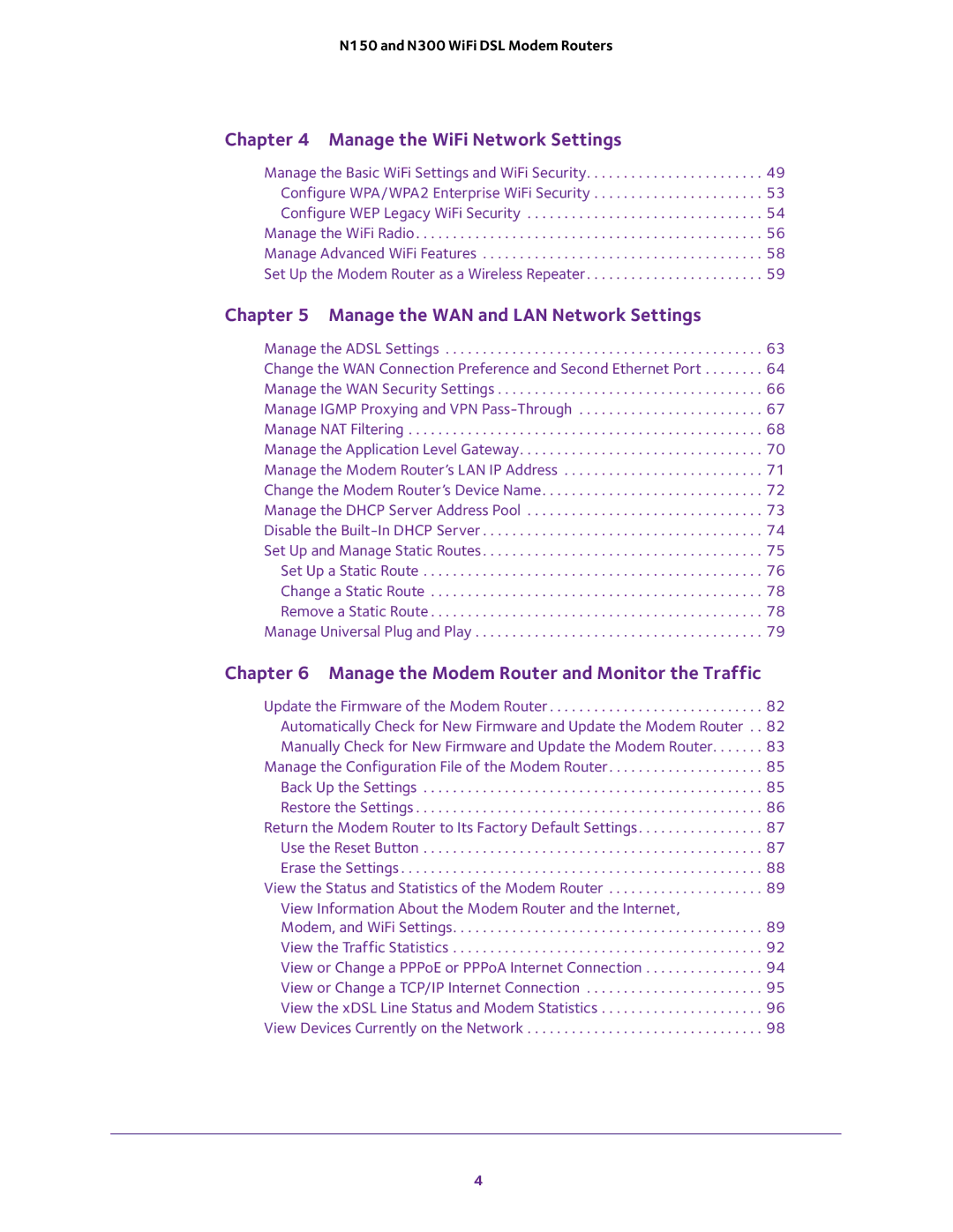 NETGEAR D500 and D1500 user manual Manage the WiFi Network Settings 