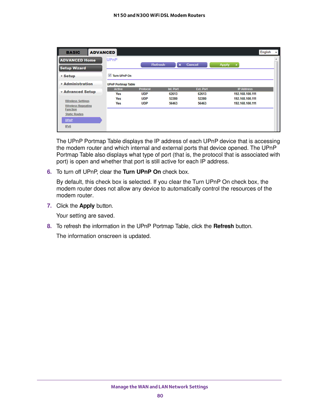 NETGEAR D500 and D1500 user manual Manage the WAN and LAN Network Settings 