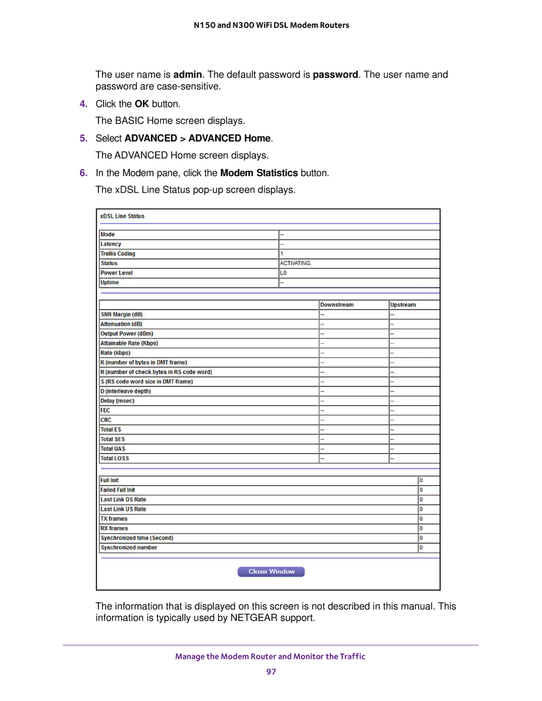 NETGEAR D500 and D1500 user manual Manage the Modem Router and Monitor the Traffic 