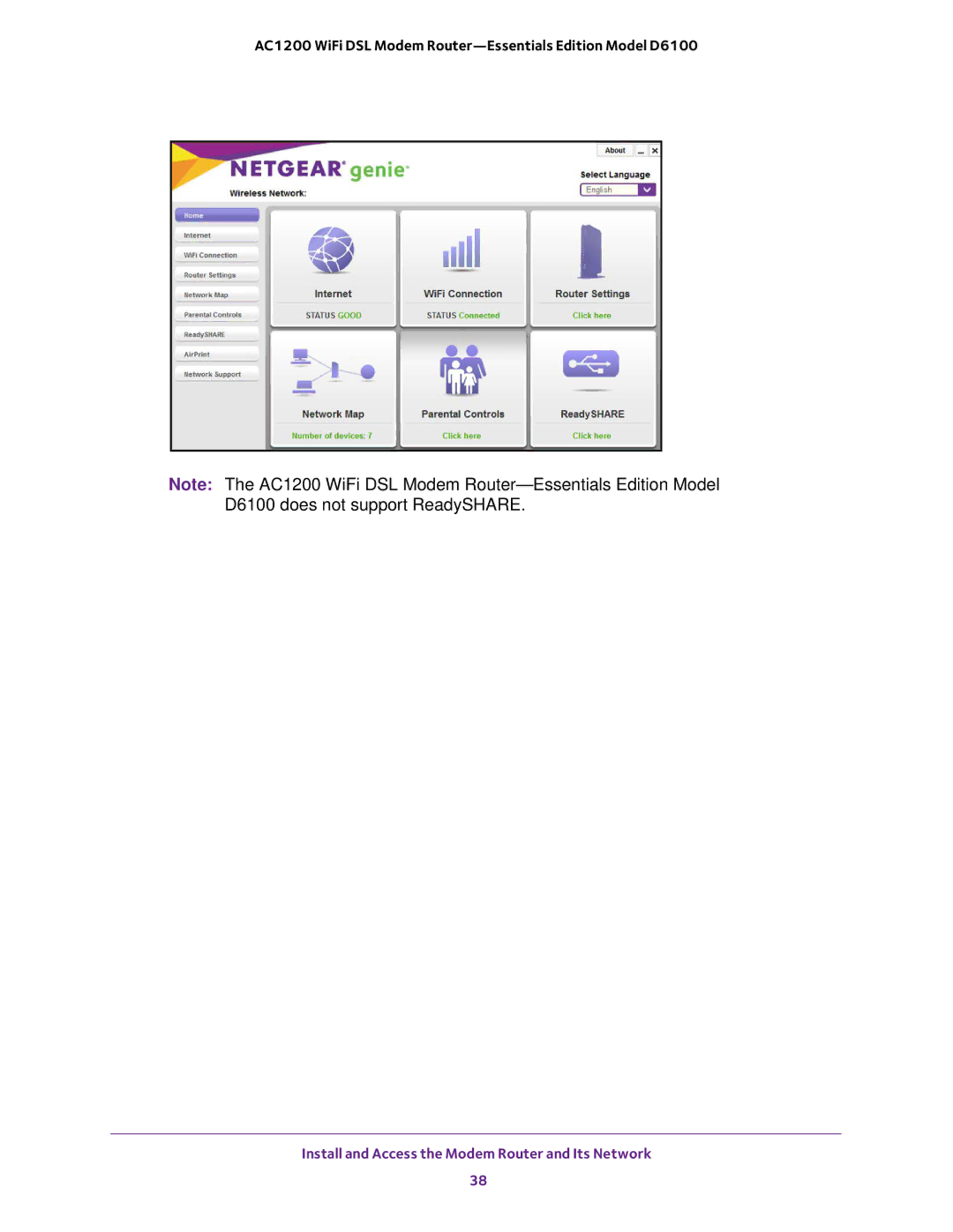 NETGEAR D6100 user manual Install and Access the Modem Router and Its Network 