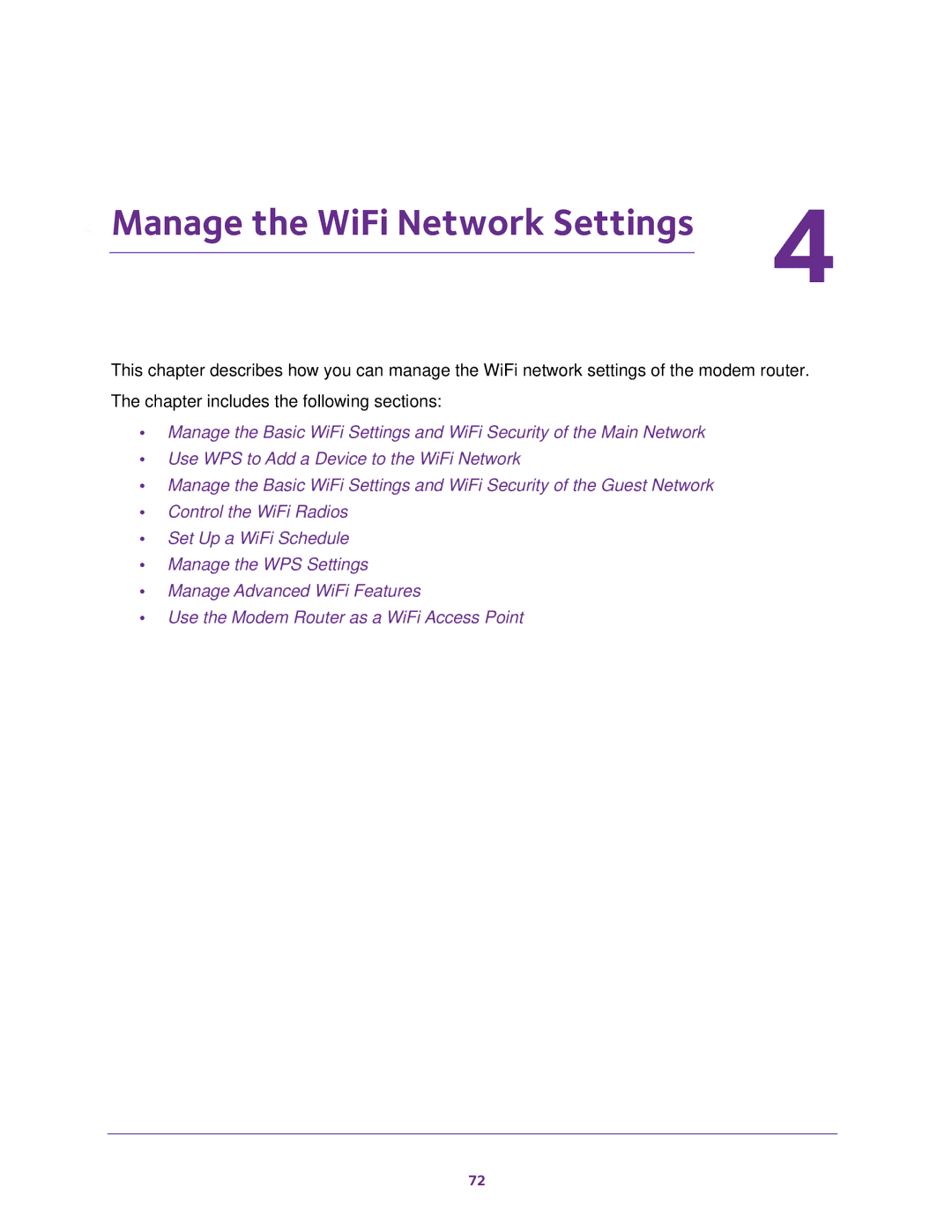 NETGEAR D6100 user manual Manage the WiFi Network Settings 