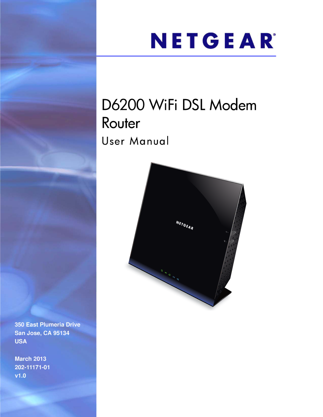 NETGEAR D6200-100NAS user manual D6200 WiFi DSL Modem Router 