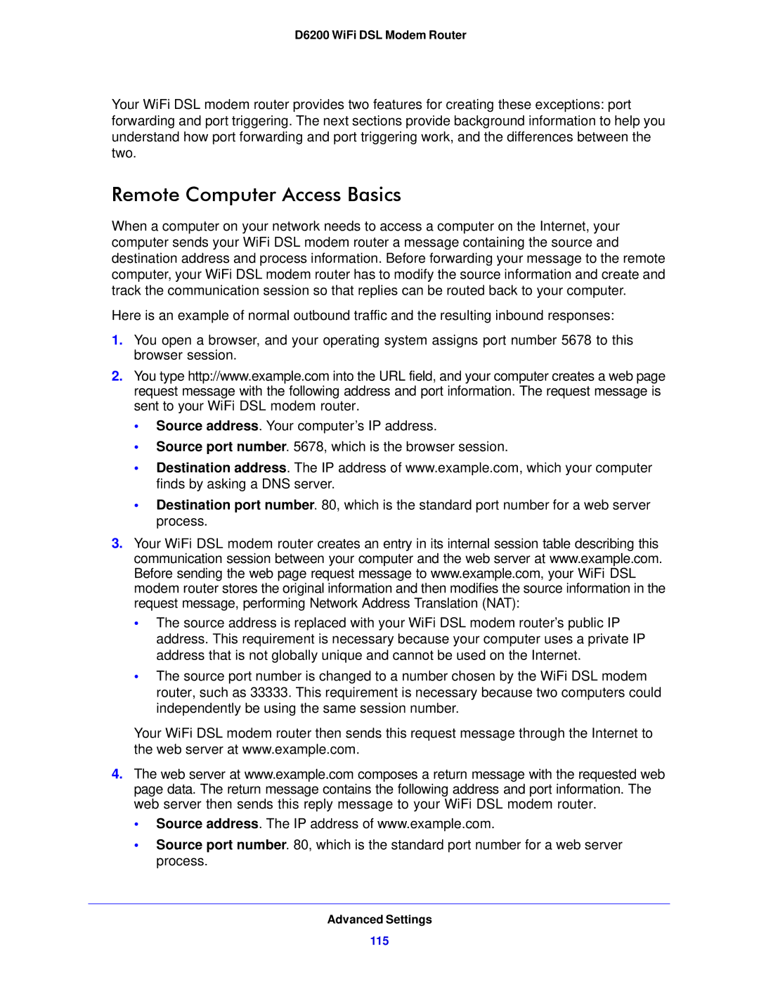 NETGEAR D6200-100NAS user manual Remote Computer Access Basics 