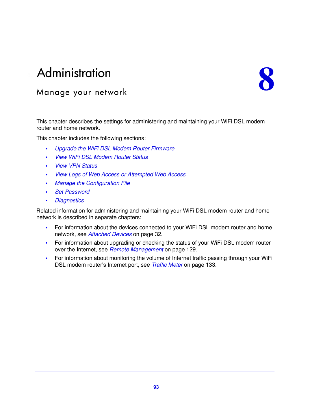 NETGEAR D6200-100NAS user manual Administration 