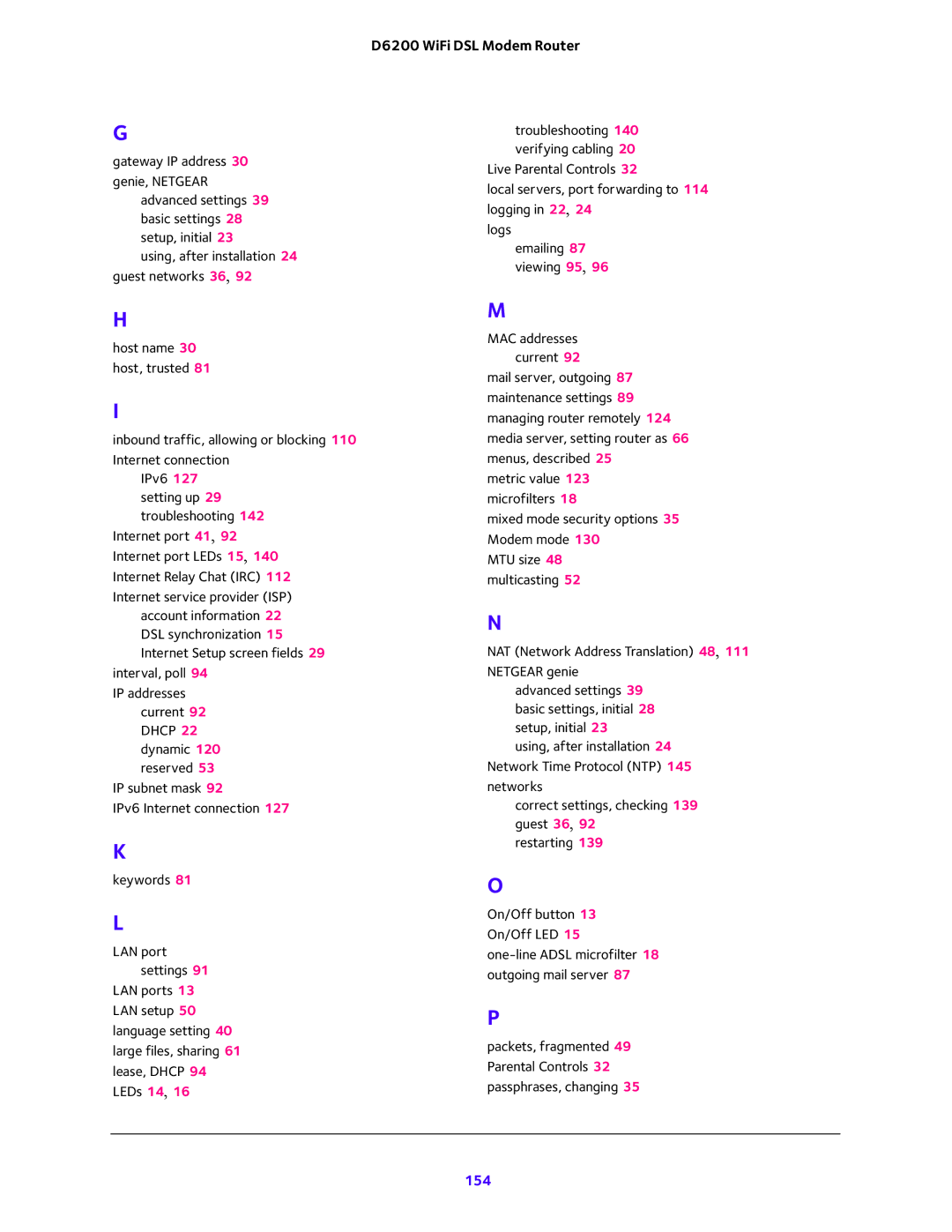 NETGEAR D6200 user manual 154 