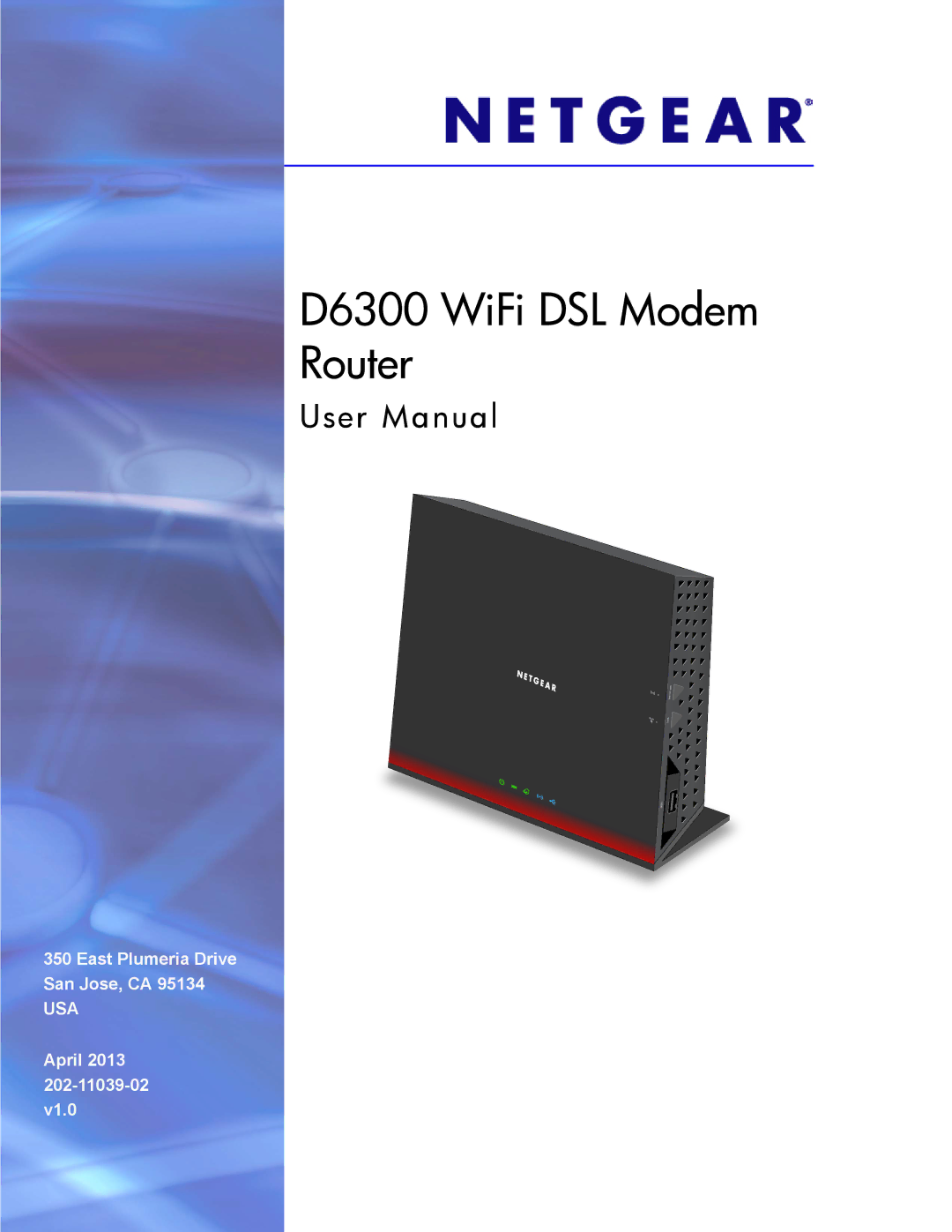 NETGEAR user manual D6300 WiFi DSL Modem Router 