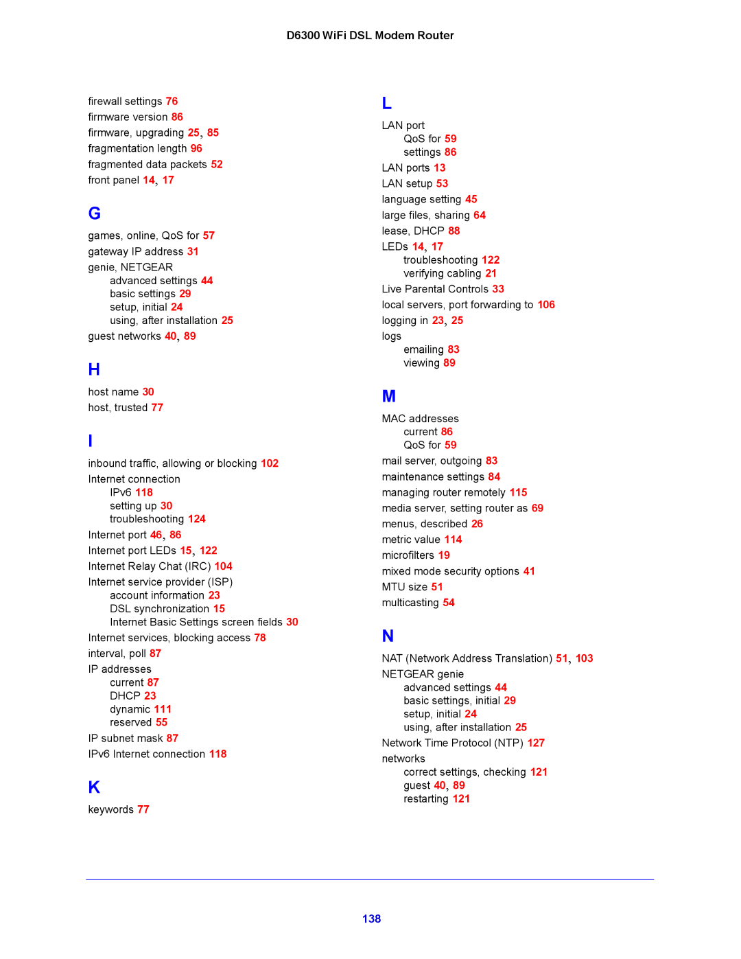 NETGEAR D6300 user manual 138 