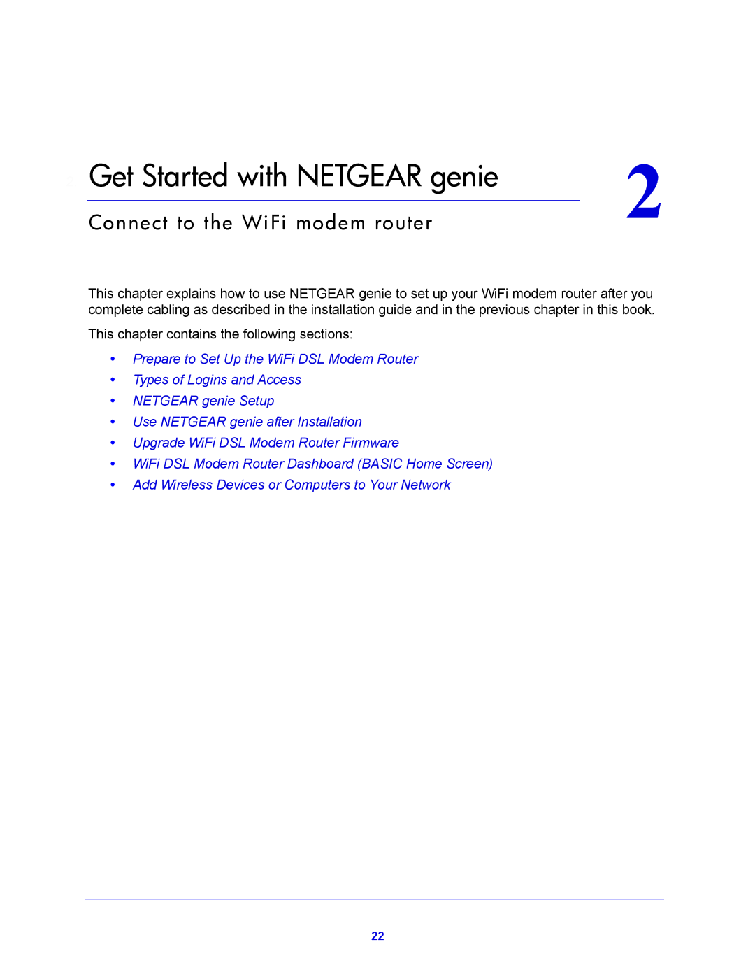 NETGEAR D6300 user manual Get Started with Netgear genie 