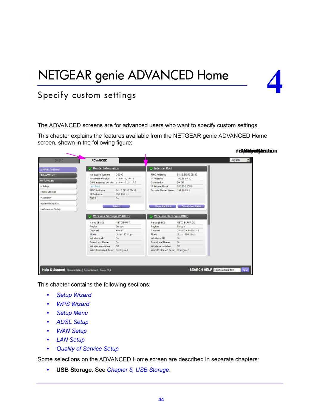 NETGEAR D6300 user manual Netgear genie Advanced Home 