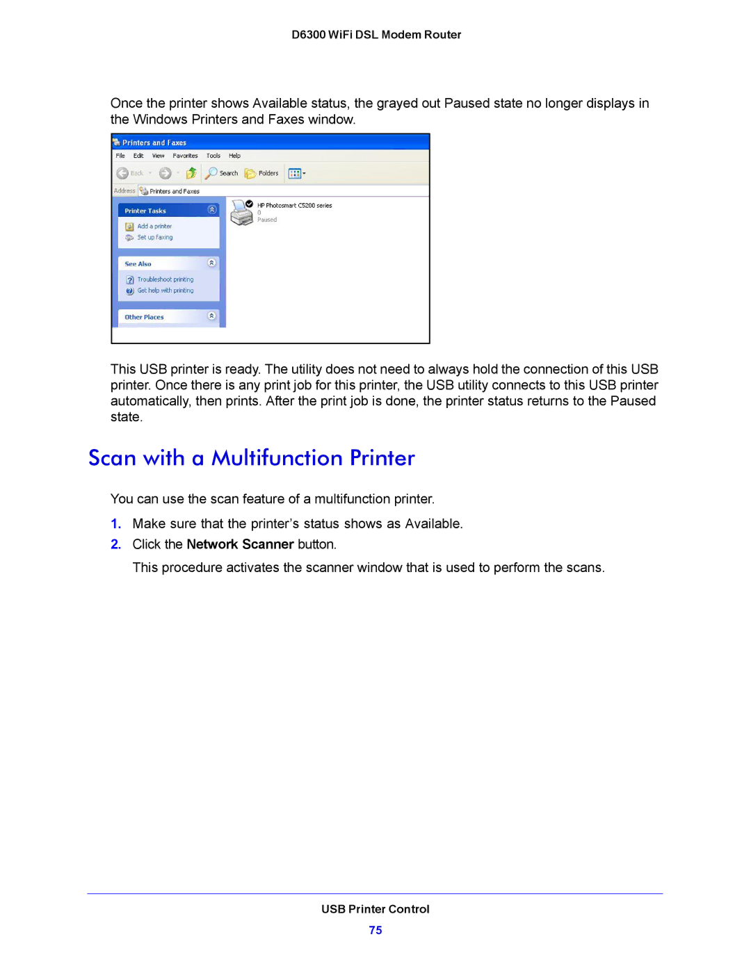 NETGEAR D6300 user manual Scan with a Multifunction Printer 