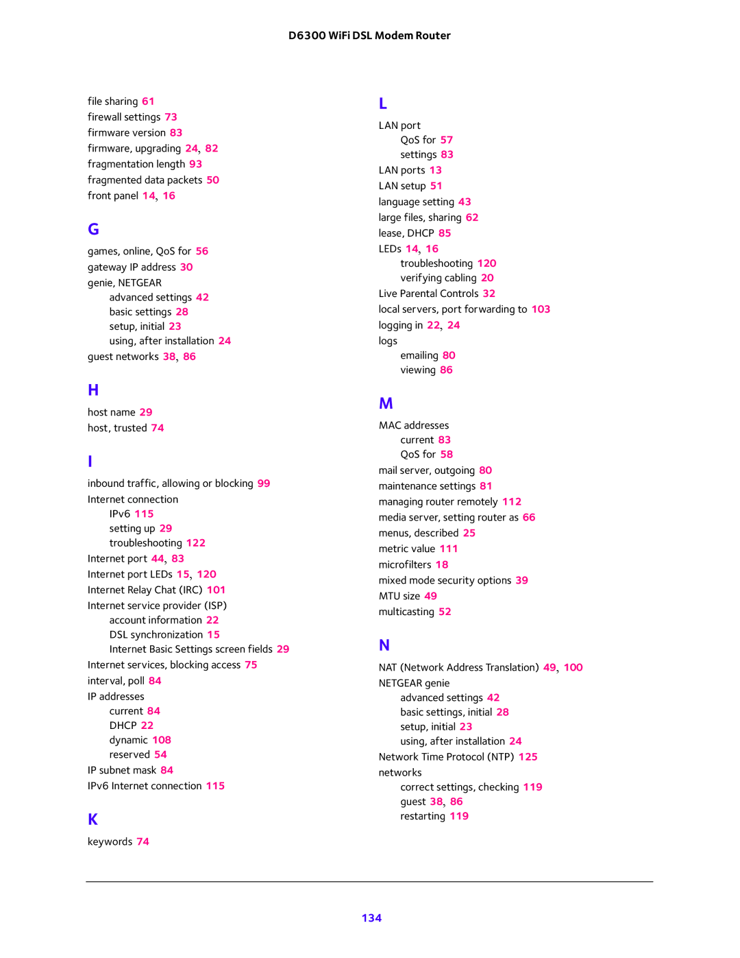 NETGEAR D6300 user manual 134 