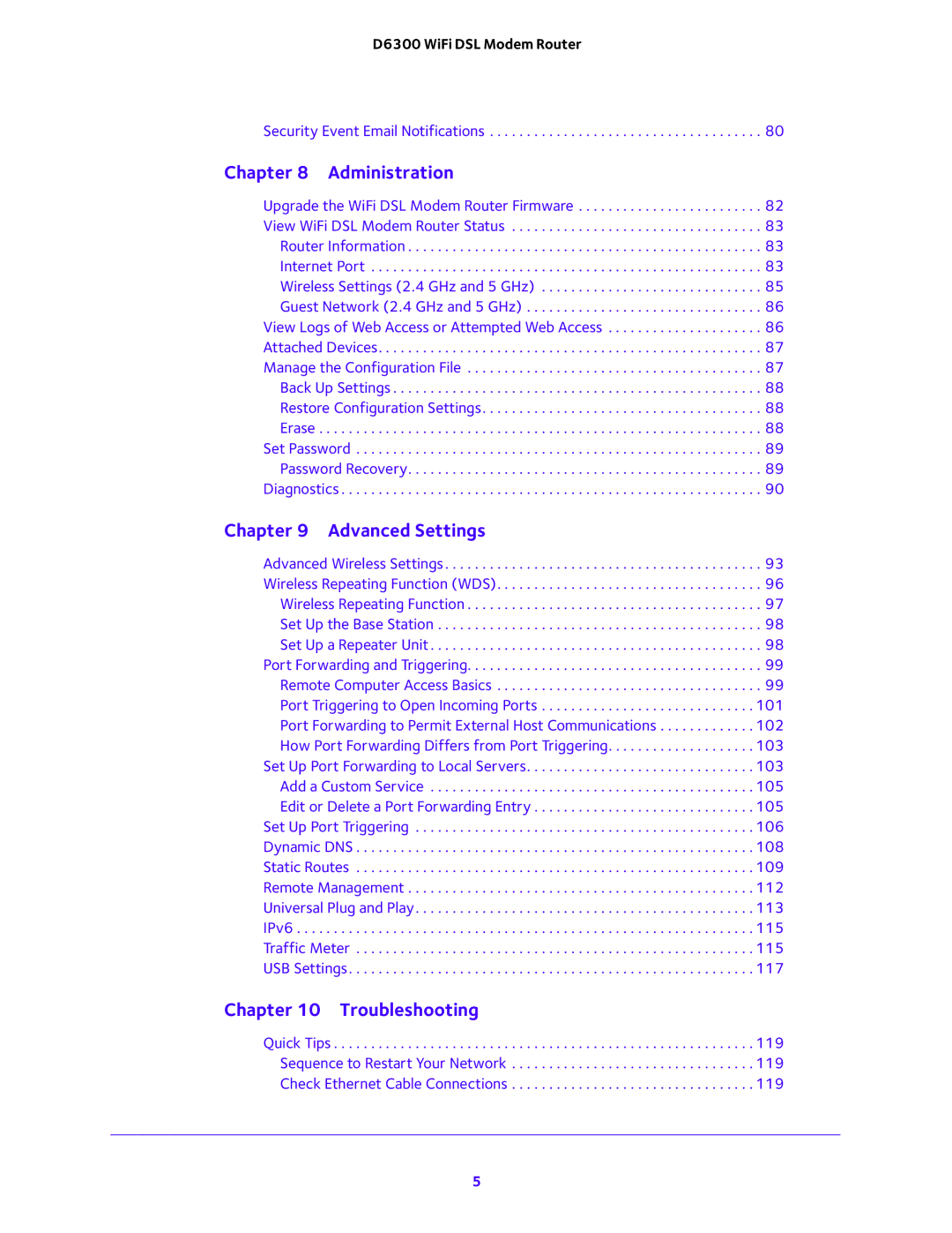 NETGEAR D6300 user manual Administration 