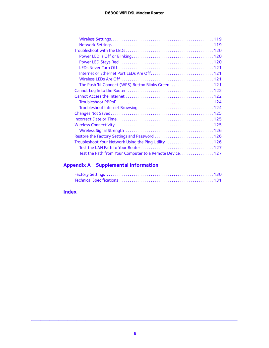 NETGEAR D6300 user manual Appendix a Supplemental Information 