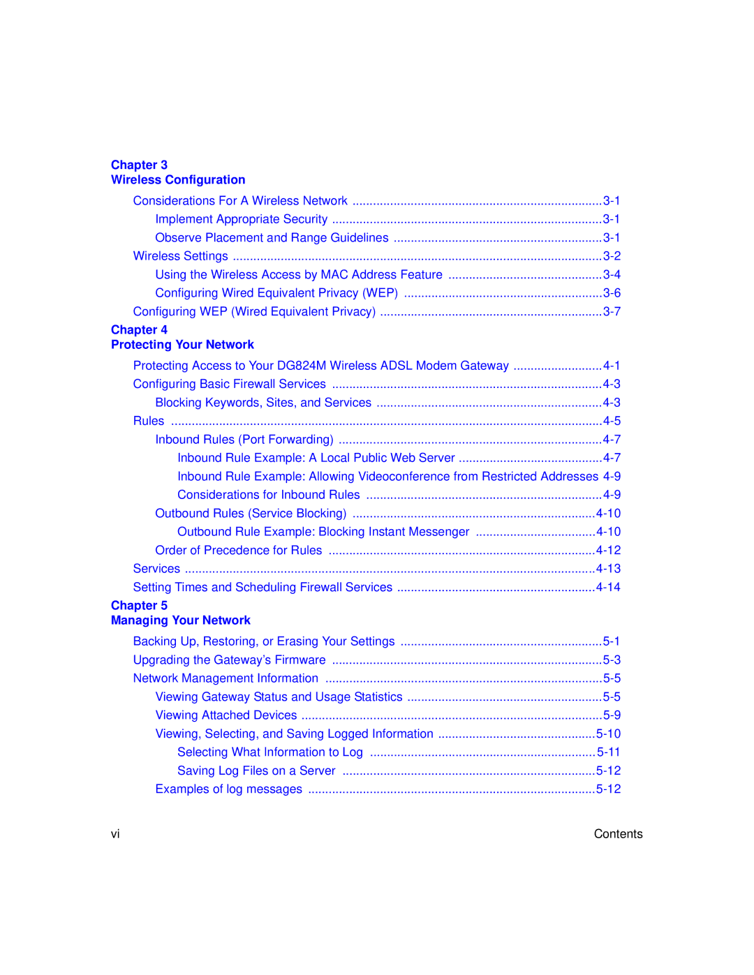 NETGEAR DG824M manual Chapter Wireless Configuration 