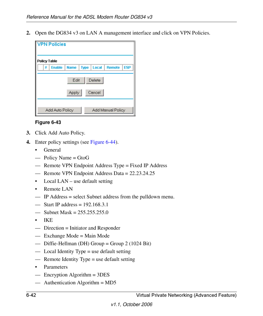 NETGEAR DG834 V3 manual Ike 