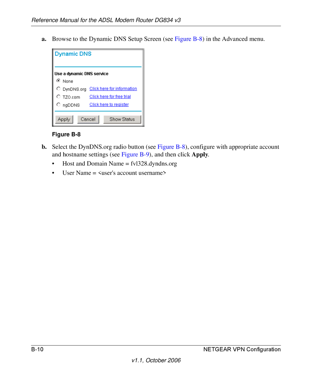 NETGEAR DG834 V3 manual Figure B-8 