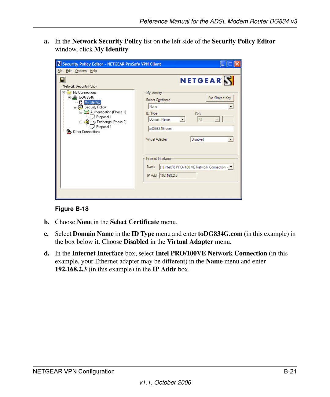 NETGEAR DG834 V3 manual Figure B-18 