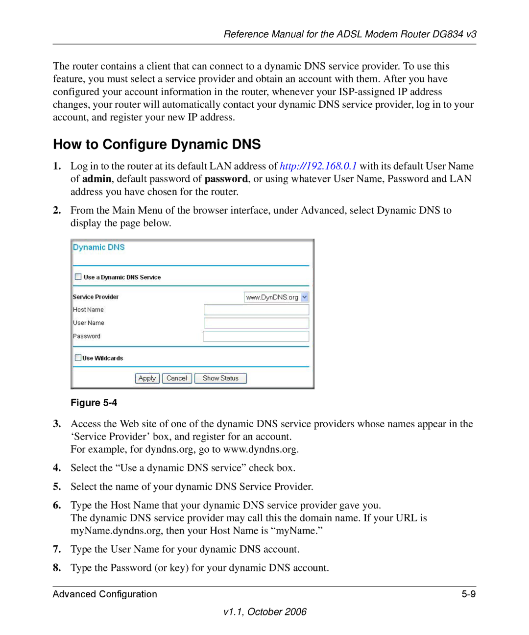 NETGEAR DG834 V3 manual How to Configure Dynamic DNS 