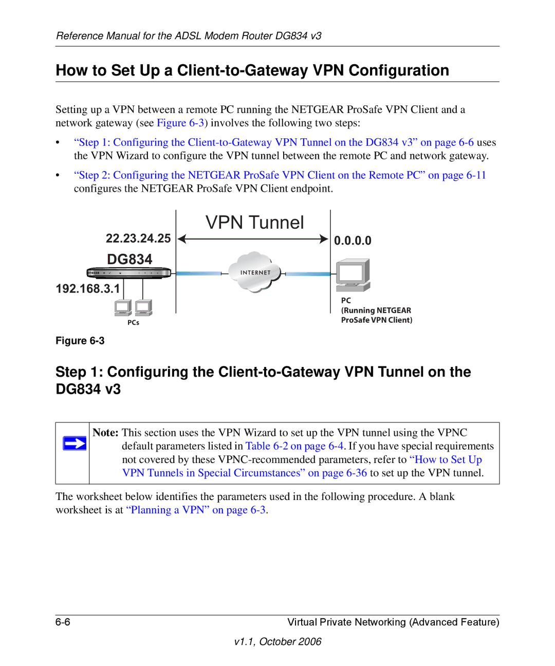 NETGEAR DG834 V3 manual VPN Tunnel 