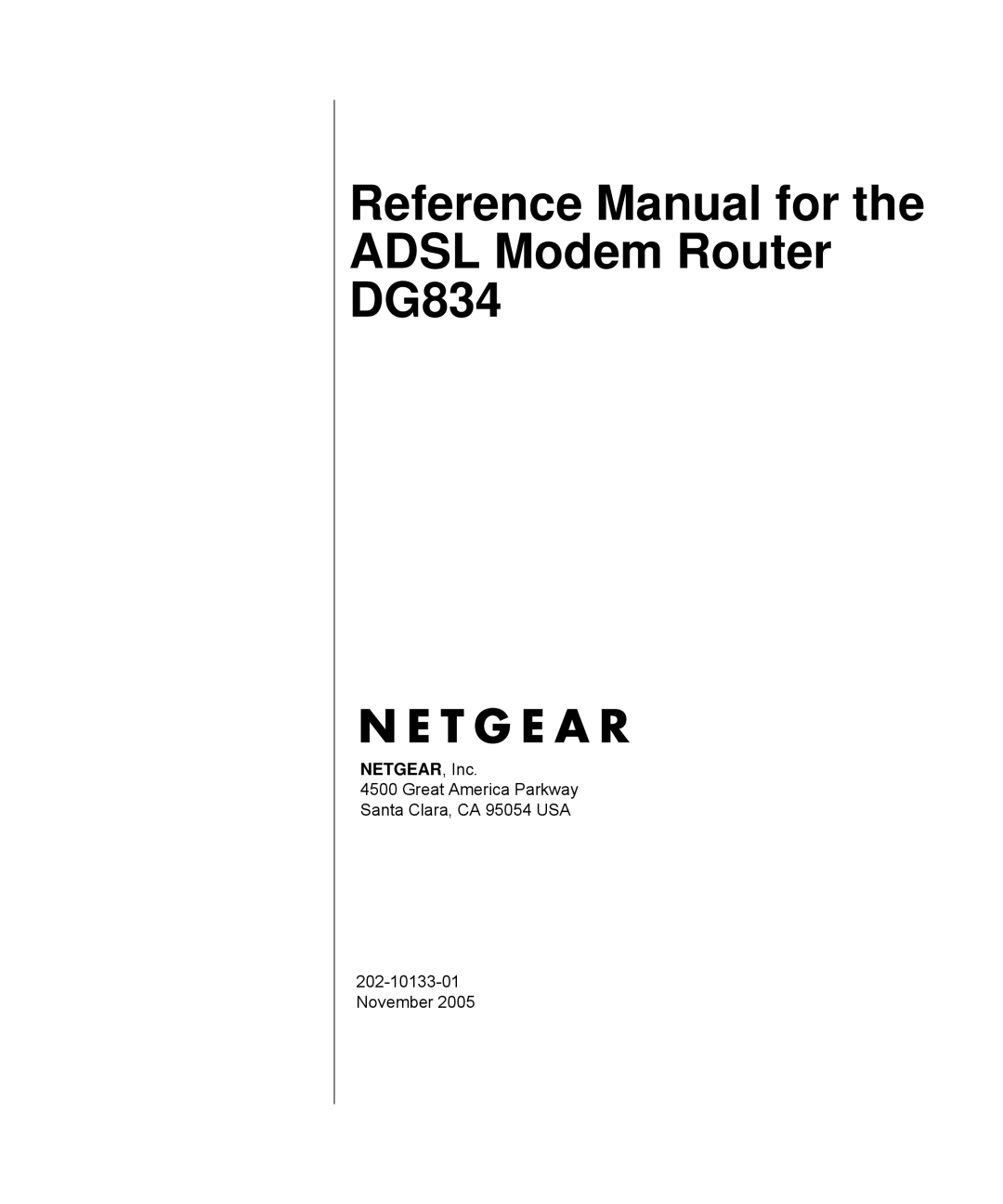 NETGEAR manual Reference Manual for the Adsl Modem Router DG834 