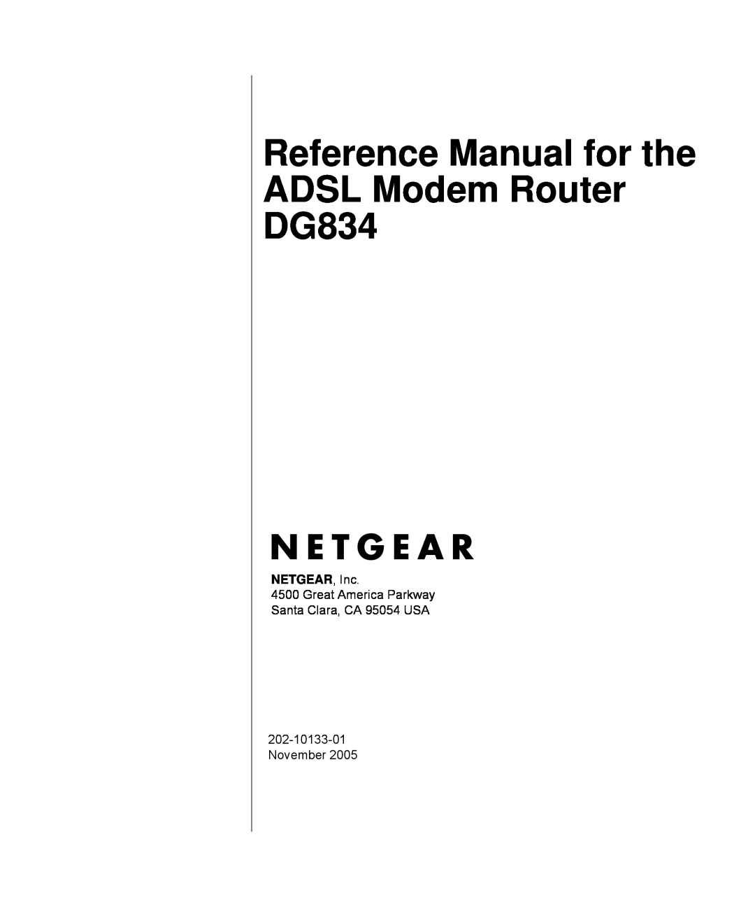 NETGEAR manual Reference Manual for the ADSL Modem Router DG834, NETGEAR, Inc 