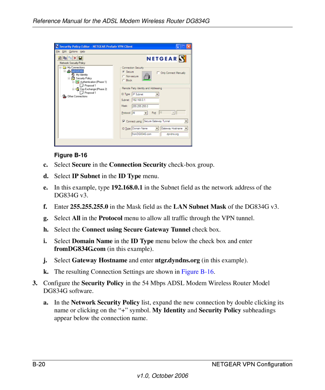 NETGEAR DG834G manual Figure B-16 