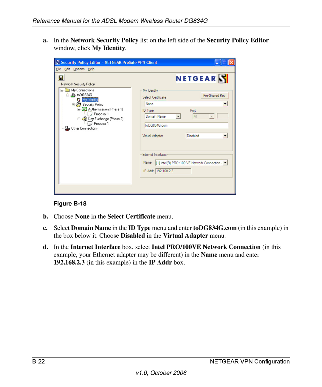 NETGEAR DG834G manual Figure B-18 