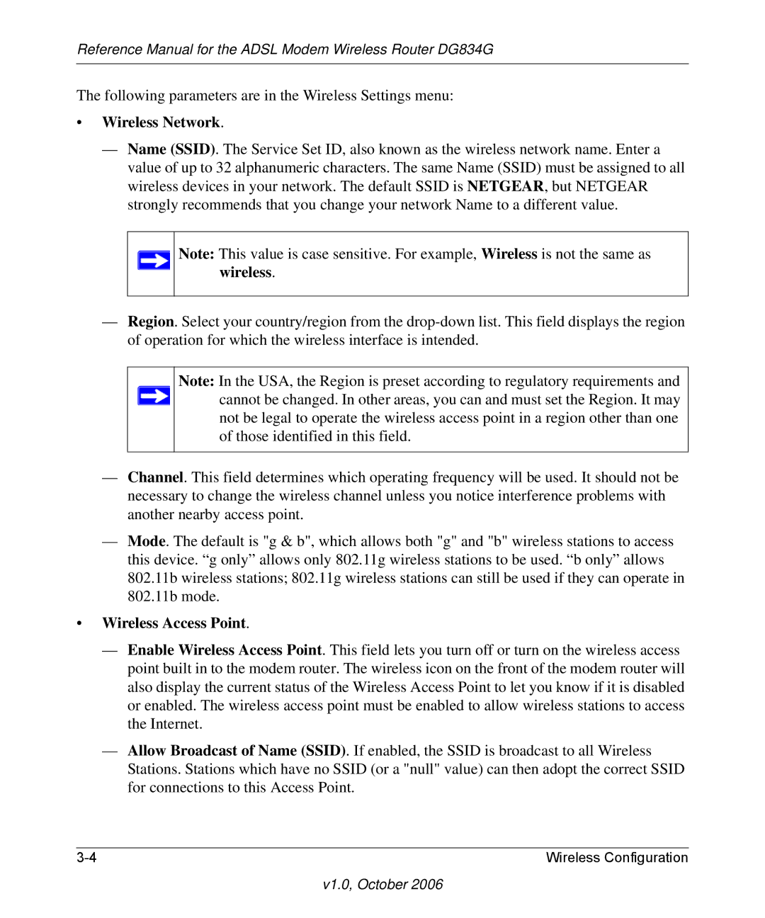 NETGEAR DG834G manual Wireless Network, Wireless Access Point 