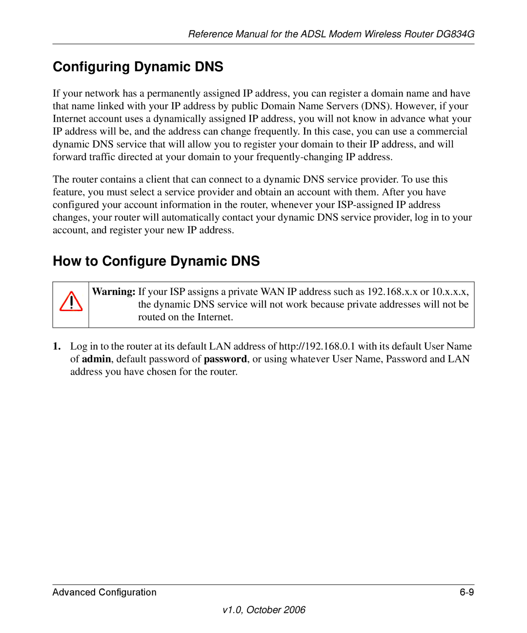 NETGEAR DG834G manual Configuring Dynamic DNS, How to Configure Dynamic DNS 