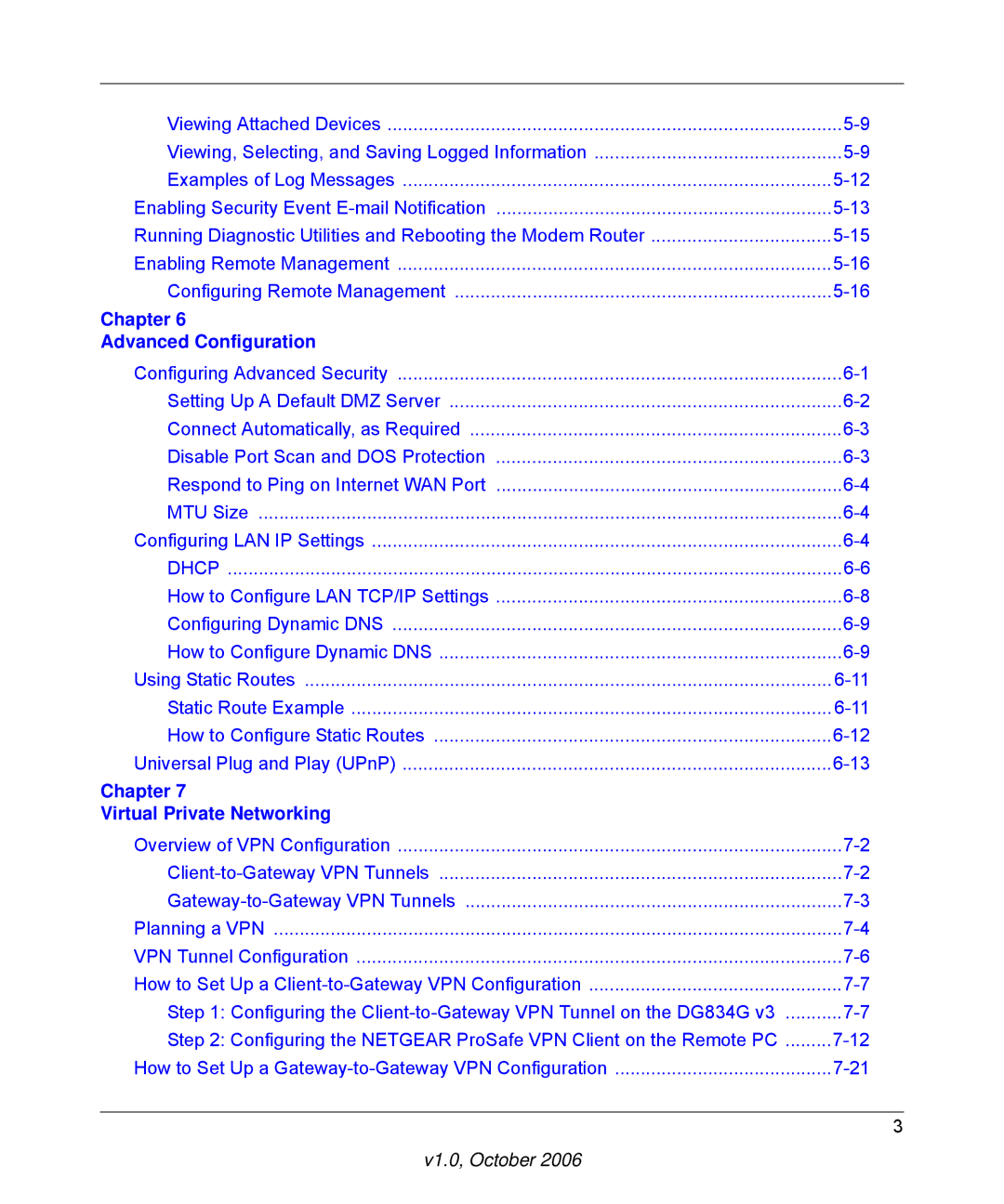 NETGEAR DG834G manual Chapter Advanced Configuration 