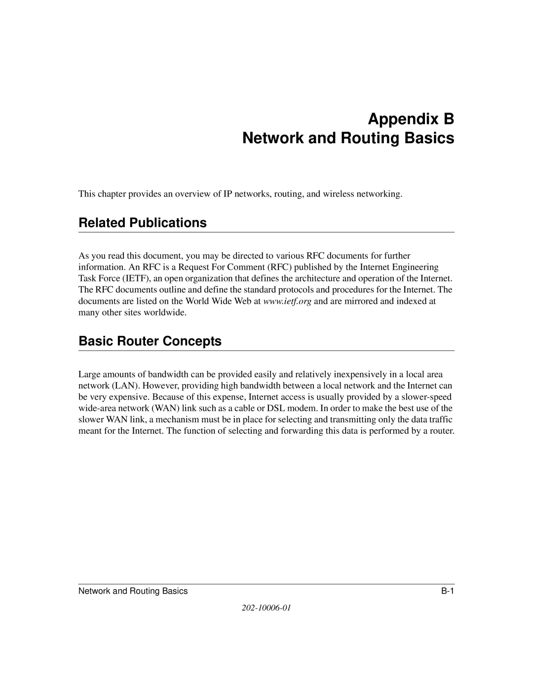 NETGEAR DG834G manual Appendix B Network and Routing Basics, Related Publications Basic Router Concepts 