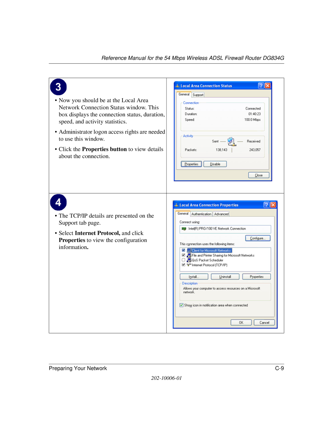 NETGEAR DG834G manual Preparing Your Network 