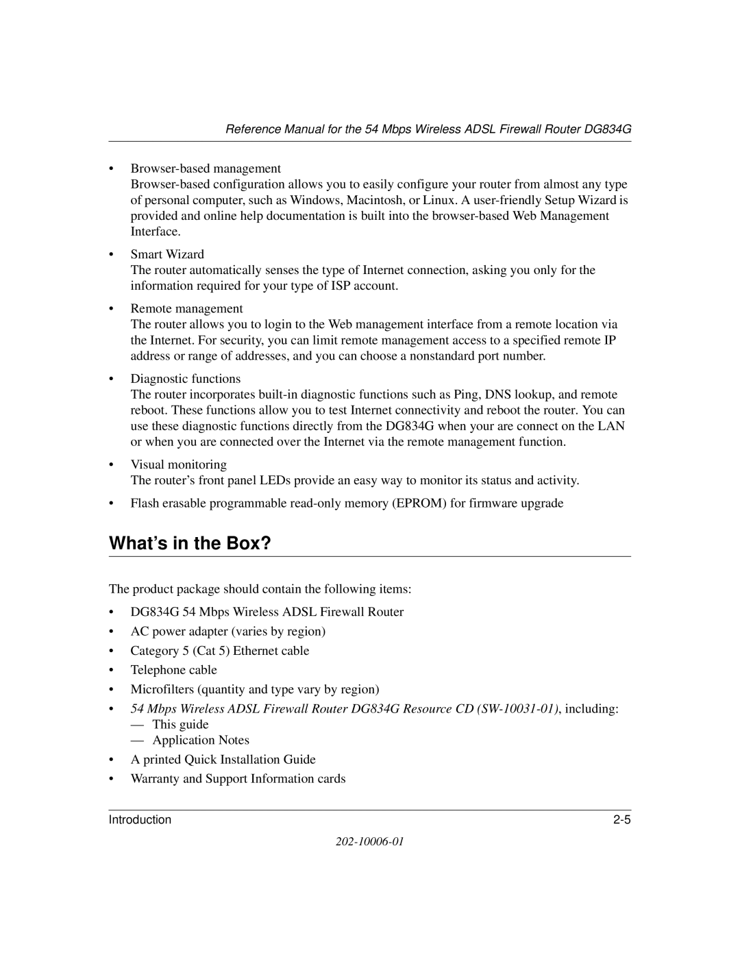 NETGEAR DG834G manual What’s in the Box? 