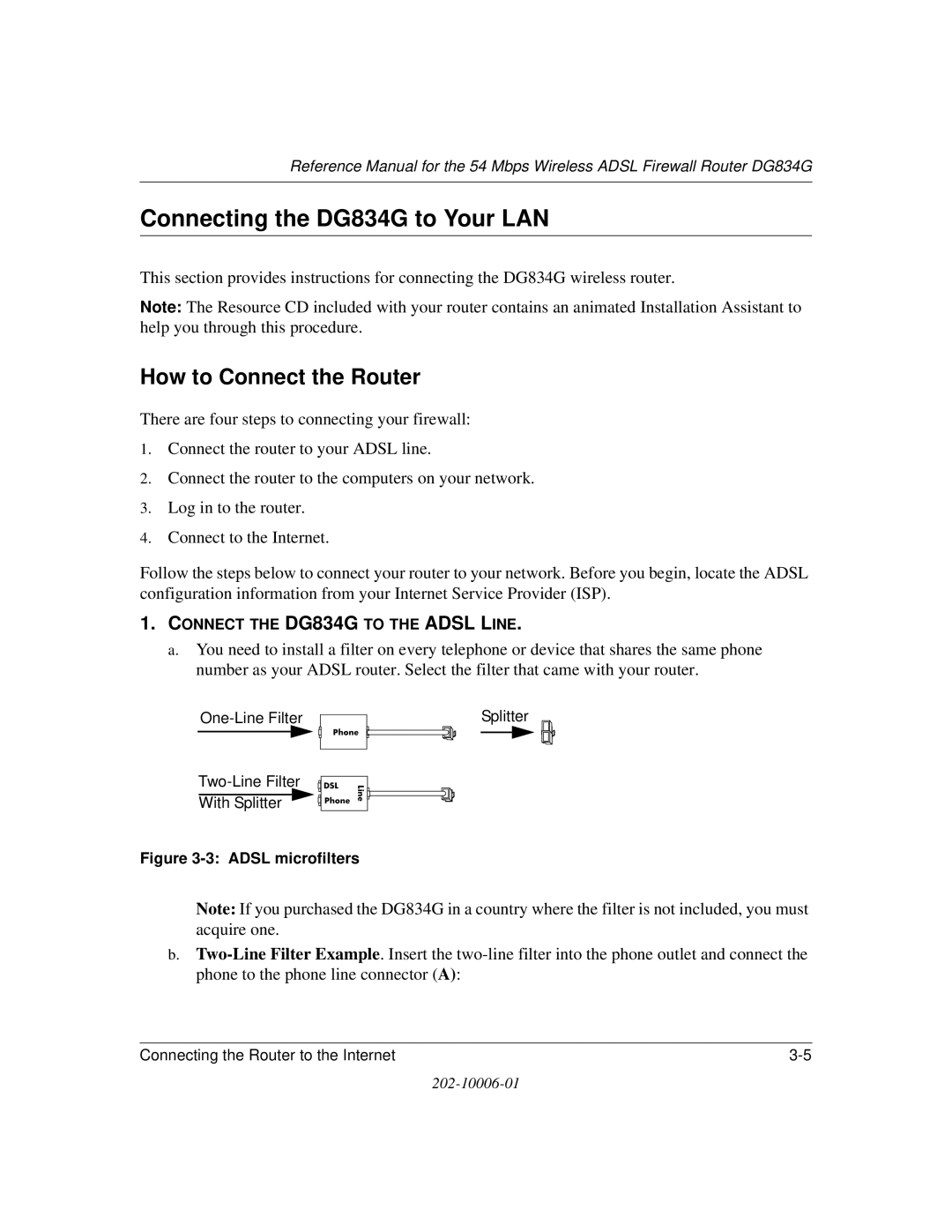 NETGEAR manual Connecting the DG834G to Your LAN, How to Connect the Router 