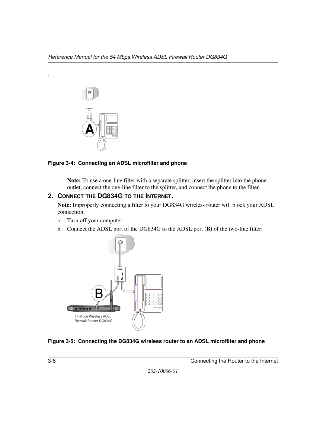 NETGEAR manual Connect the DG834G to the Internet 