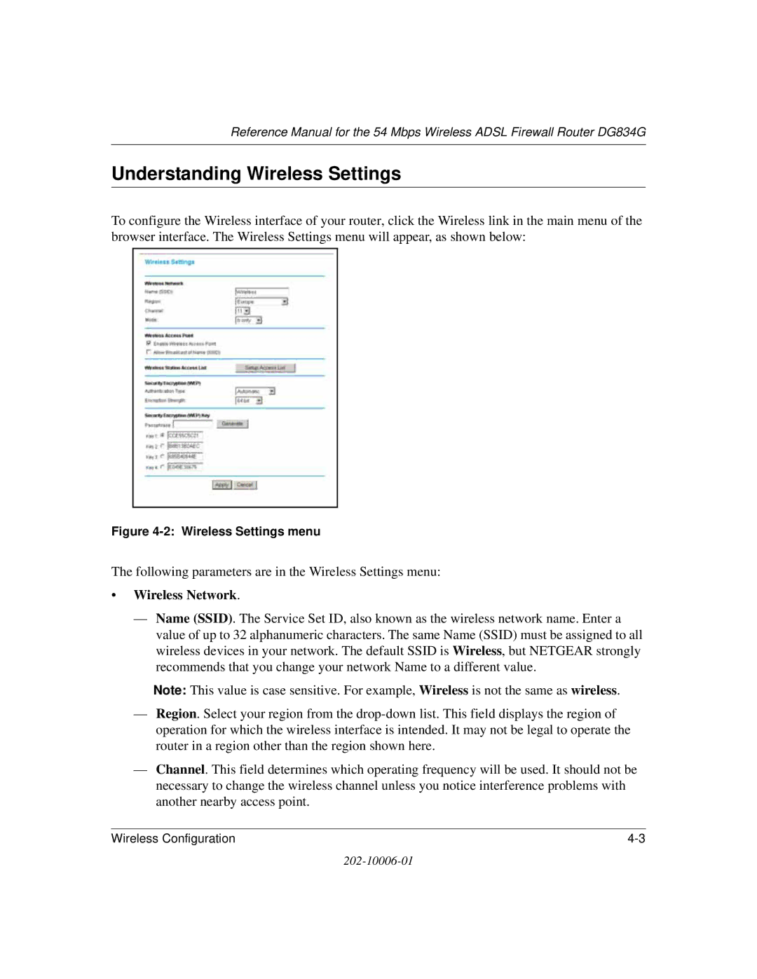 NETGEAR DG834G manual Understanding Wireless Settings, Wireless Network 