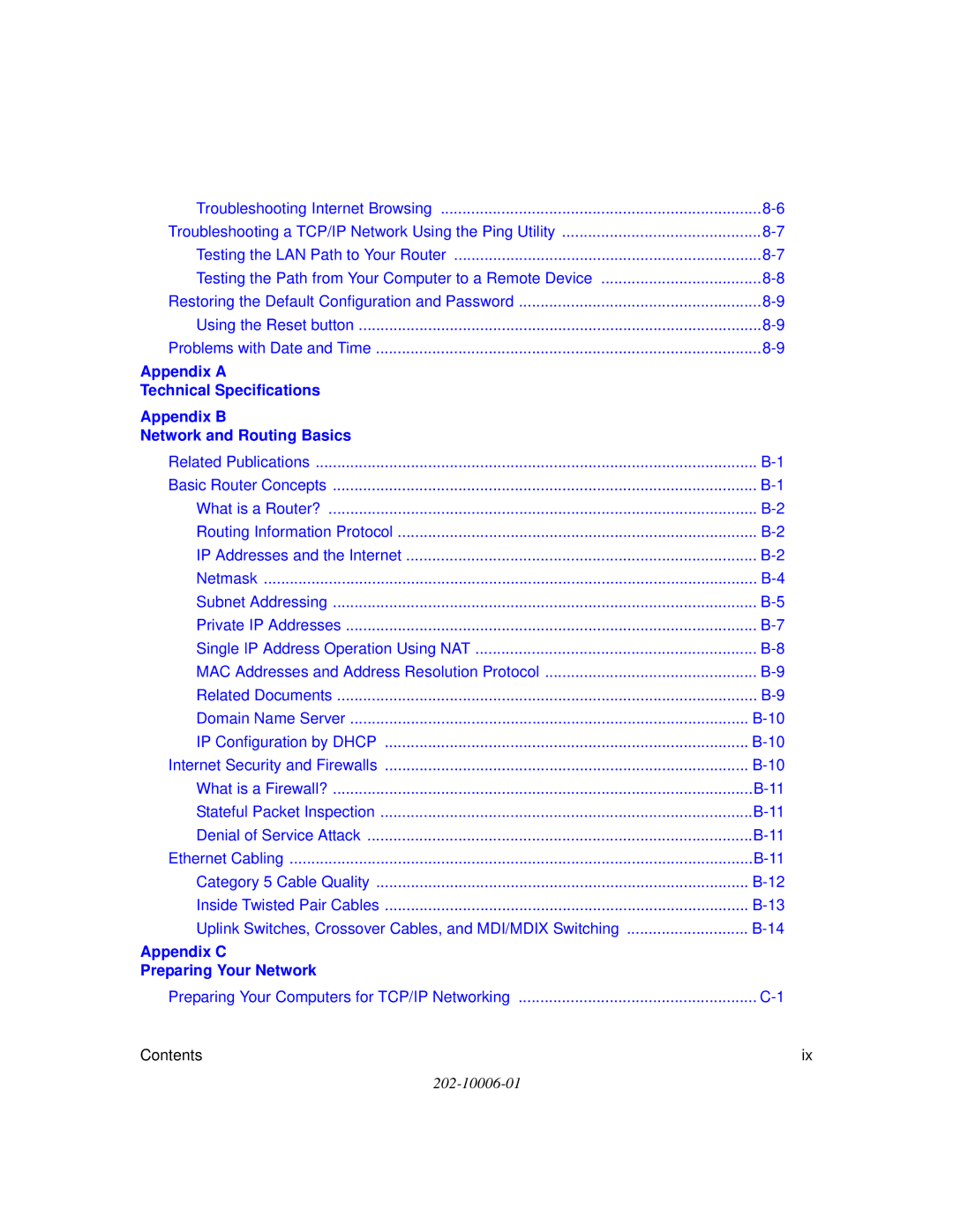 NETGEAR DG834G manual Appendix C Preparing Your Network 