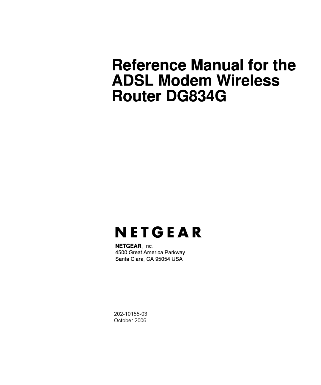 NETGEAR manual Reference Manual for the ADSL Modem Wireless Router DG834G, NETGEAR, Inc 