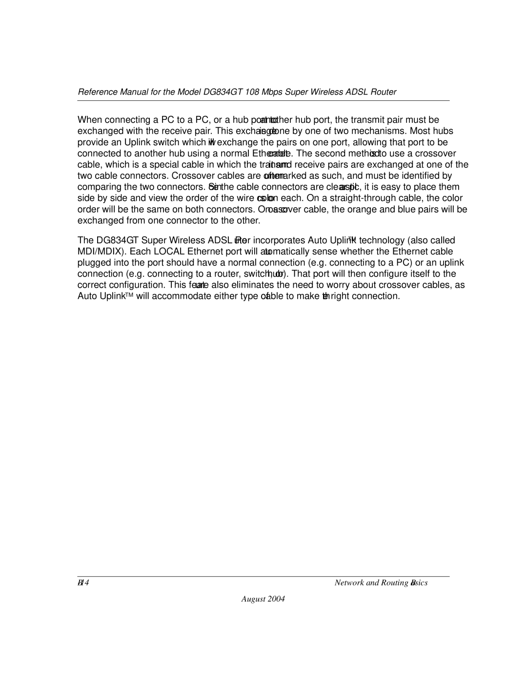 NETGEAR DG834GT manual Network and Routing Basics 