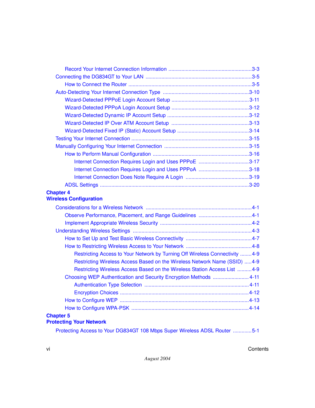 NETGEAR DG834GT manual Chapter Wireless Configuration 