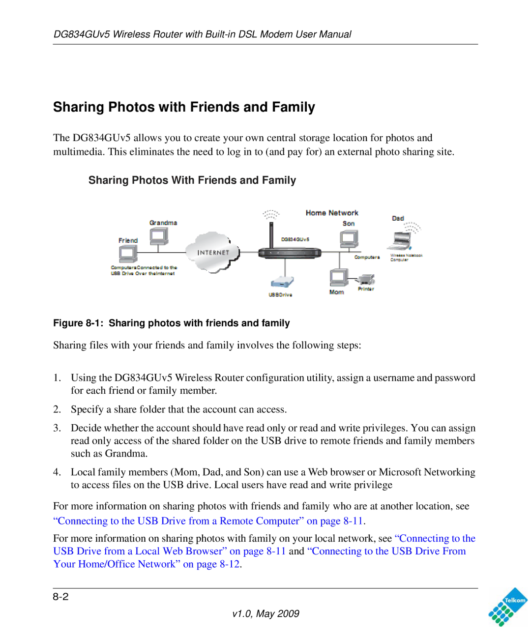 NETGEAR DG834GUV5 user manual Sharing Photos with Friends and Family, Sharing photos with friends and family 