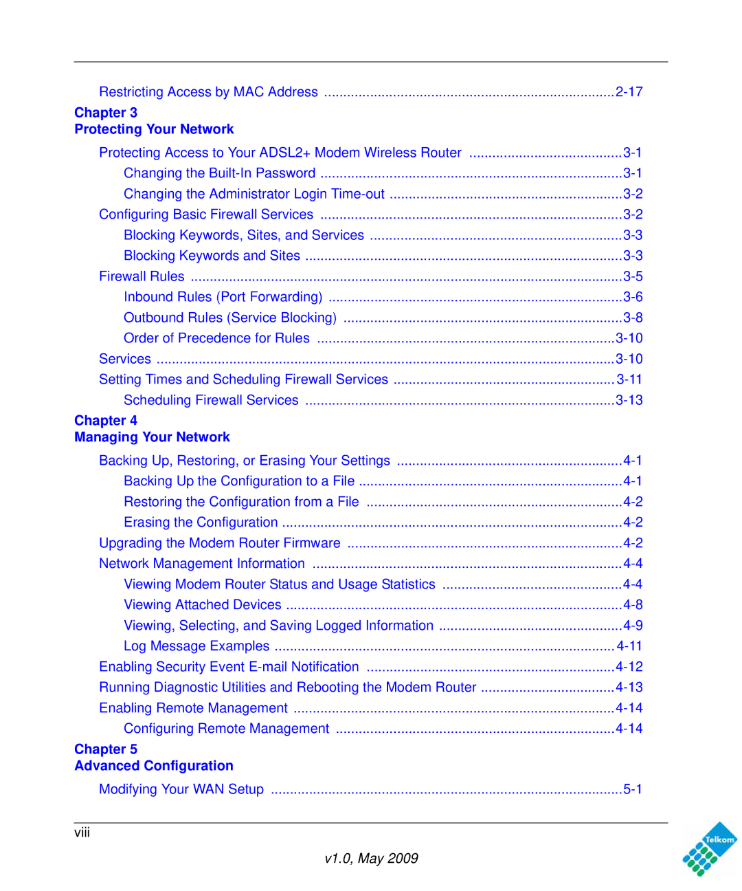 NETGEAR DG834GUV5 user manual Chapter Protecting Your Network 