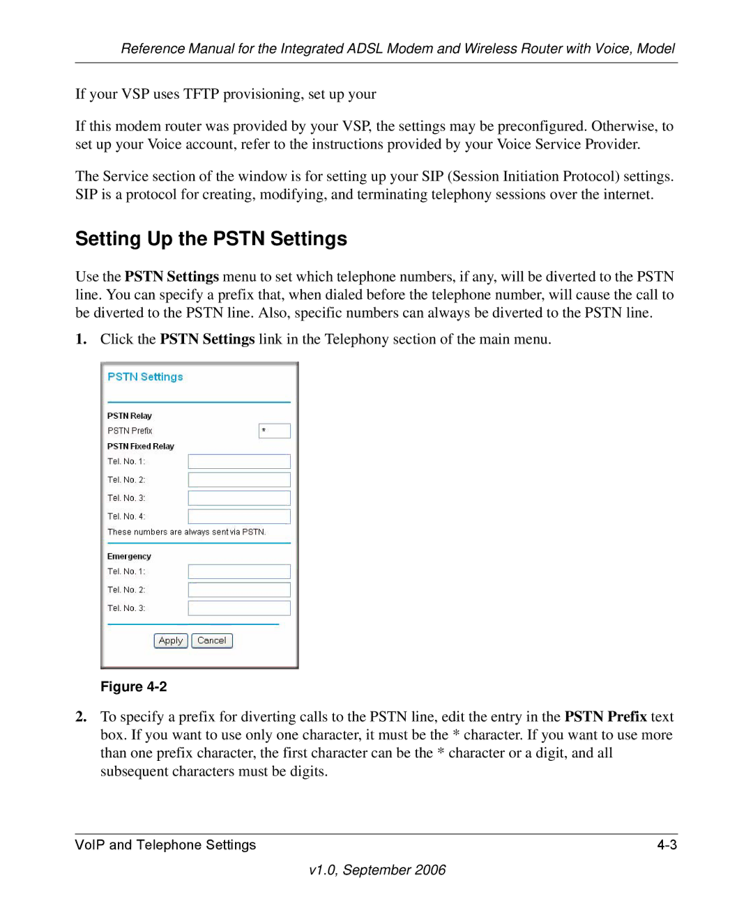 NETGEAR DG834GV v2 manual Setting Up the Pstn Settings 